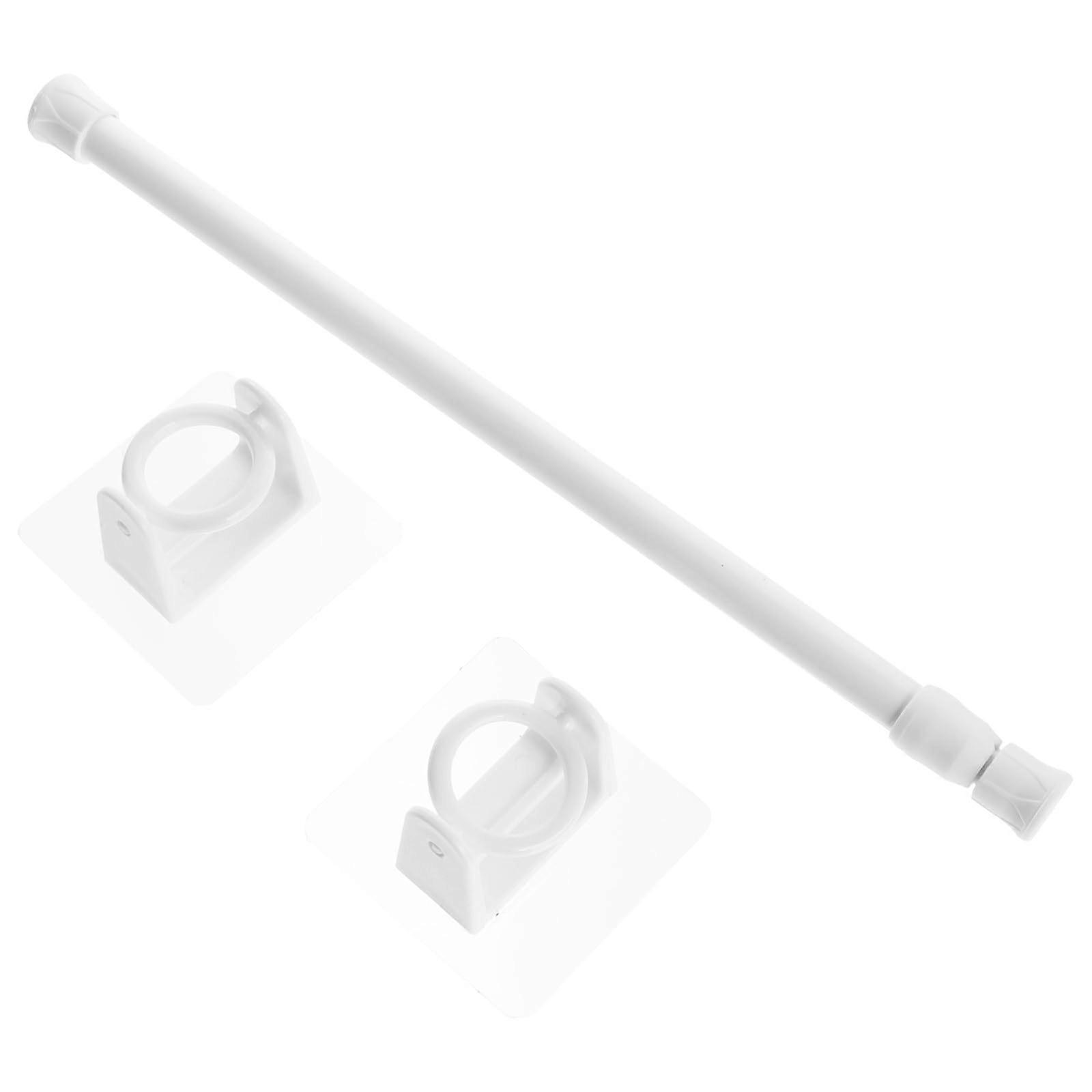 Telescopic NoDrill Adjustable Curtain Rod with Rotatable Brackets for Windows Doors and Showers