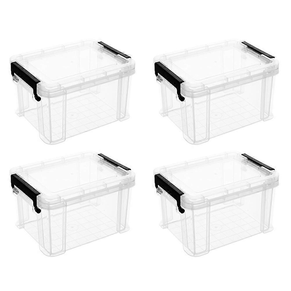 4Pcs Mini Storage Boxes Transparent Storage Boxes Home Toy Storage Containers