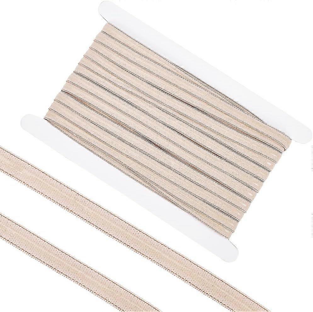 20 Yards 10MM Wide Non-Slip Gripper Elastic Bands Papaya Whip Silicone Elastic Fibre Elastic Bands Flat Stretch Cord for Garment Sewing Project DIY Cr