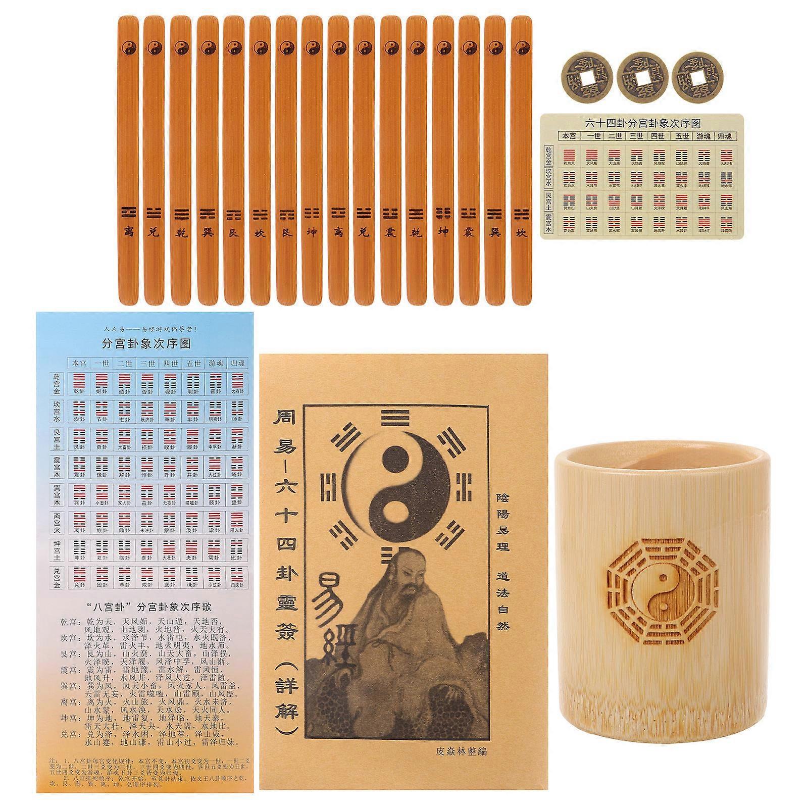 Chinese Divination Sticks Bamboo Prop for Fortune Telling Game 1Set