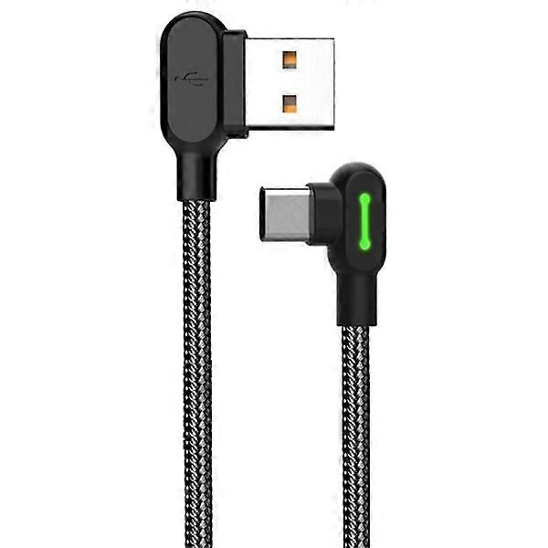 McDodo CA-5282 Angled USB-C cable, LED, 2A, 1.8m, black