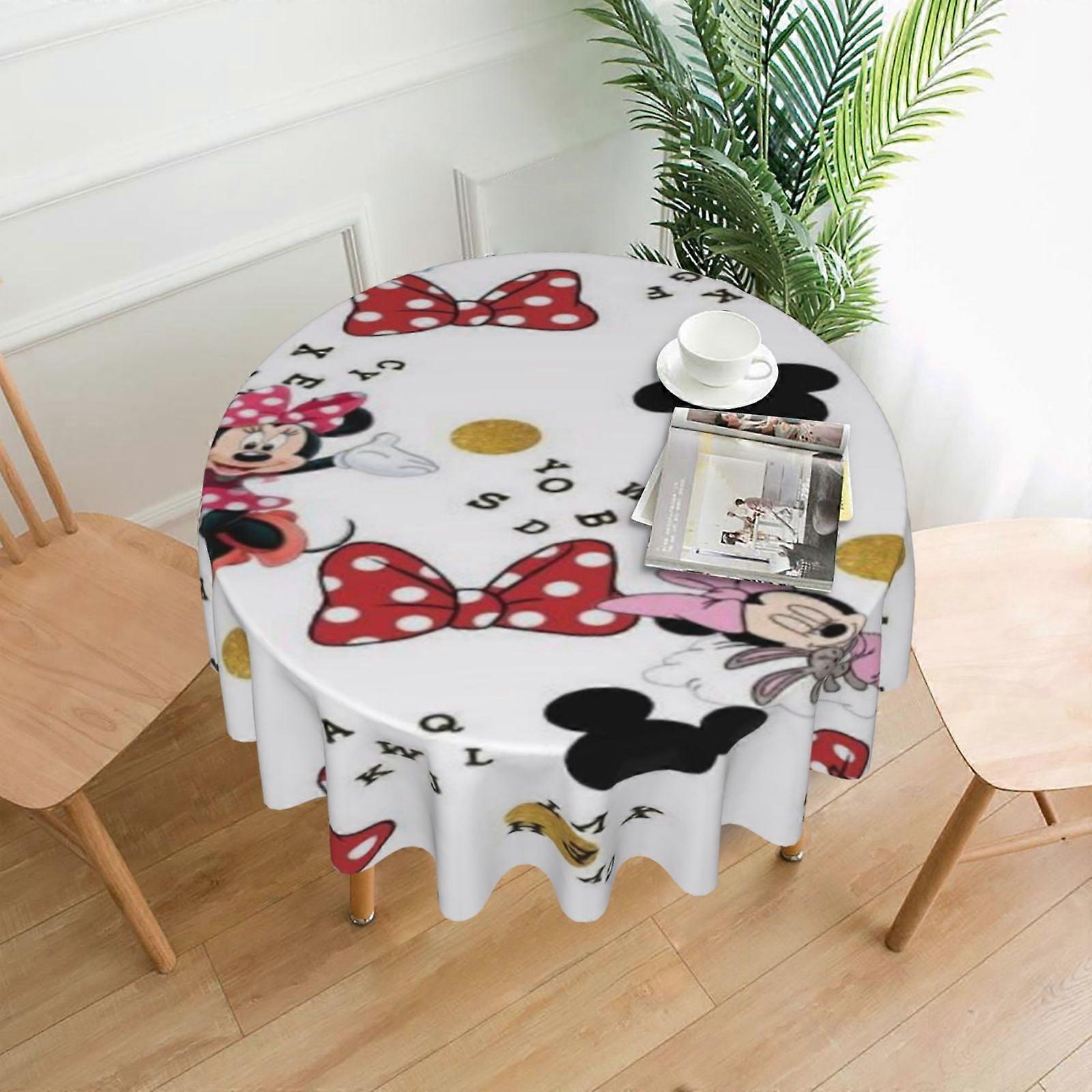Mickey Mouse Rectangular Tablecloth, Water Resistance Antiwrinkle Spillproof Soft Fabric for Dining Room, Parties, Holiday Decor 60in