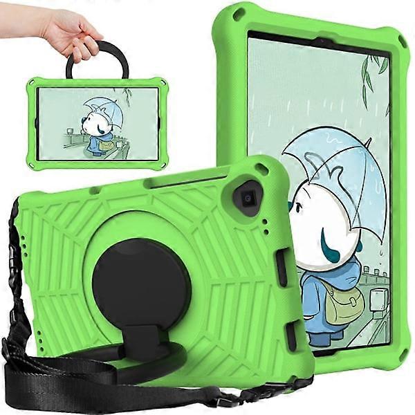 SKALO compatible with Lenovo Tab M10 FHD Plus 10.3" Extra Shockproof Armor Spider Web Case with Shoulder Strap - Green Green