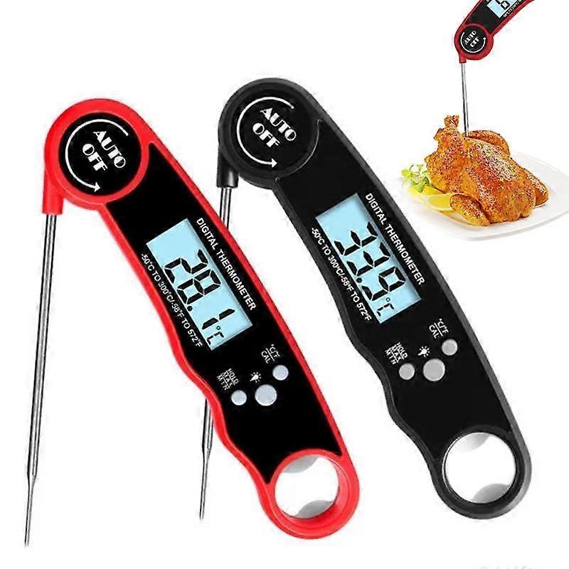 Digital Meat Thermometer, 1 Count Auto-rotating Backlit Display Meat Thermometer, Kitchen Thermometer for Grill Cooking