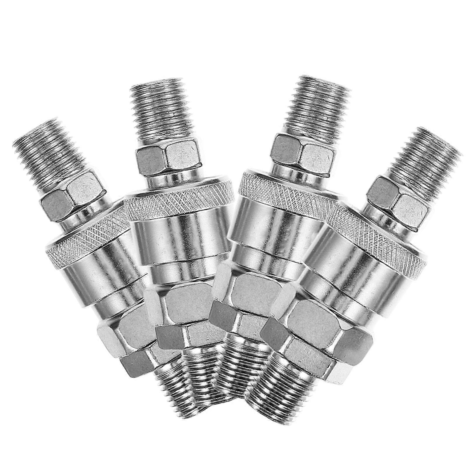Quick Coupling Air Hose Connector for Pneumatic Use 4Pcs Silver Metal Set