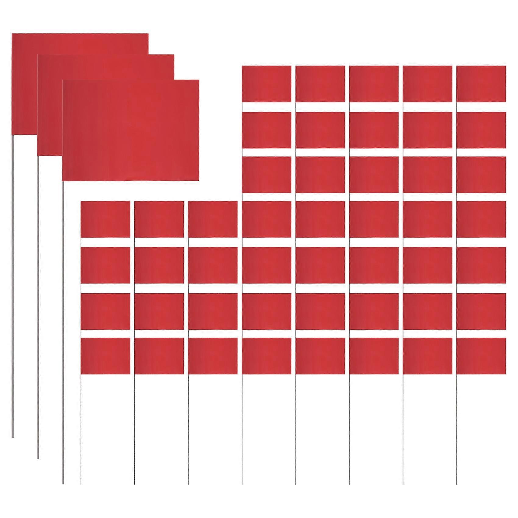 50Pack Marking Flags, Red Yard Flags 15x4x5Inch, Marker Flags, Lawn Flags Markers, Irrigation Flags, Landscape Flags