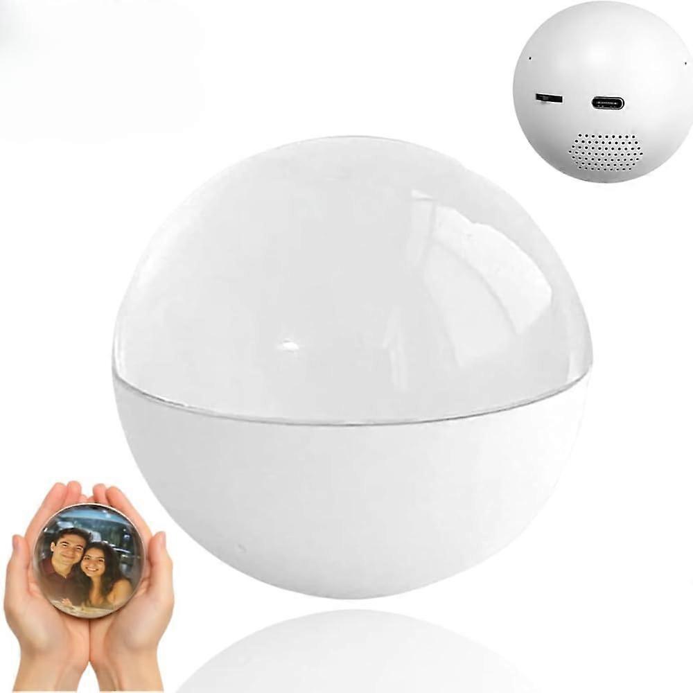 Wireless Digital Photo Frame with 2.7' HD Crystal Display,  Memory Lamp Sphere, White