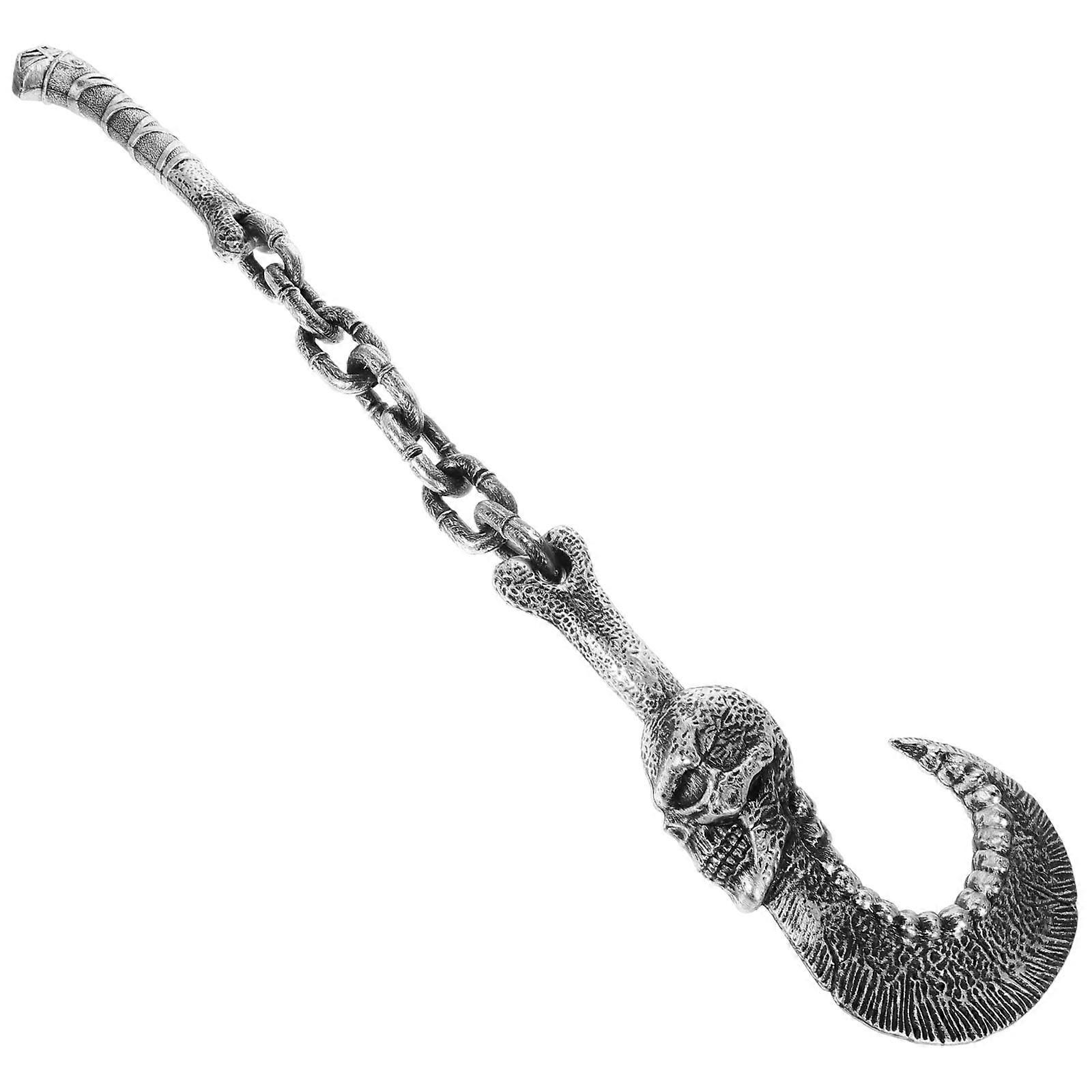 Skull Chain Hook Prop for Halloween Supply Realistic Design