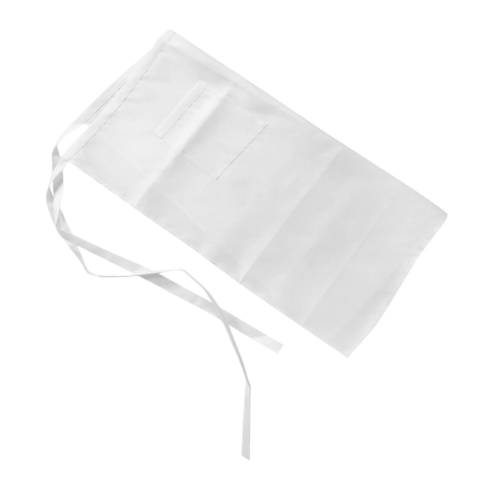 White Unisex Bistro Apron with Single Pocket for Cooking