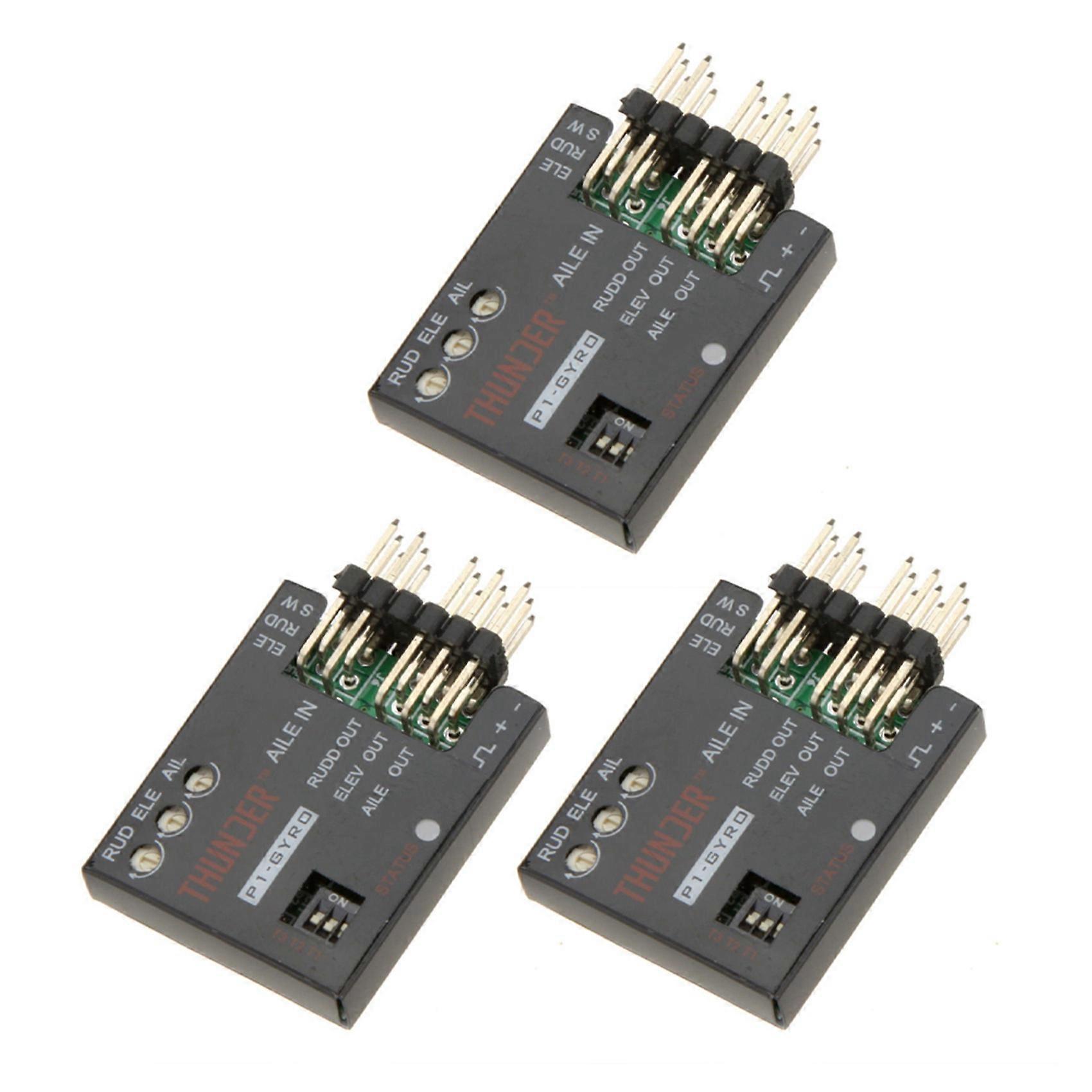 3X P1-GYRO 3-Axis Flight Controller Stabilizer System Gyro for Fixed Flying Wing Black