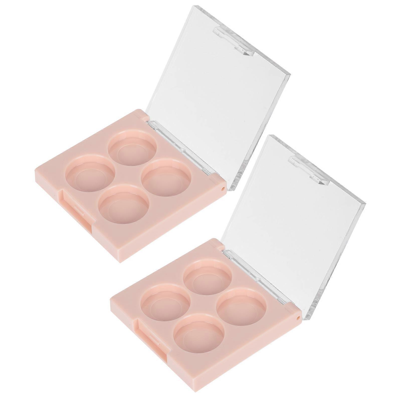 Eyeshadow Lipstick Storage Case Plastic Tray for Makeup 2Pcs Pink