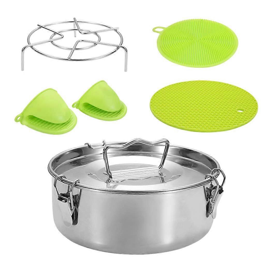 Pressure Cooker Accessories Stainless Steel Stackable Insert Pans with Lid and Handle for Baking