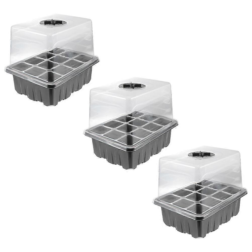 Germination Starter Tray Plastic Nursery Boxes for Gardening 3Pcs