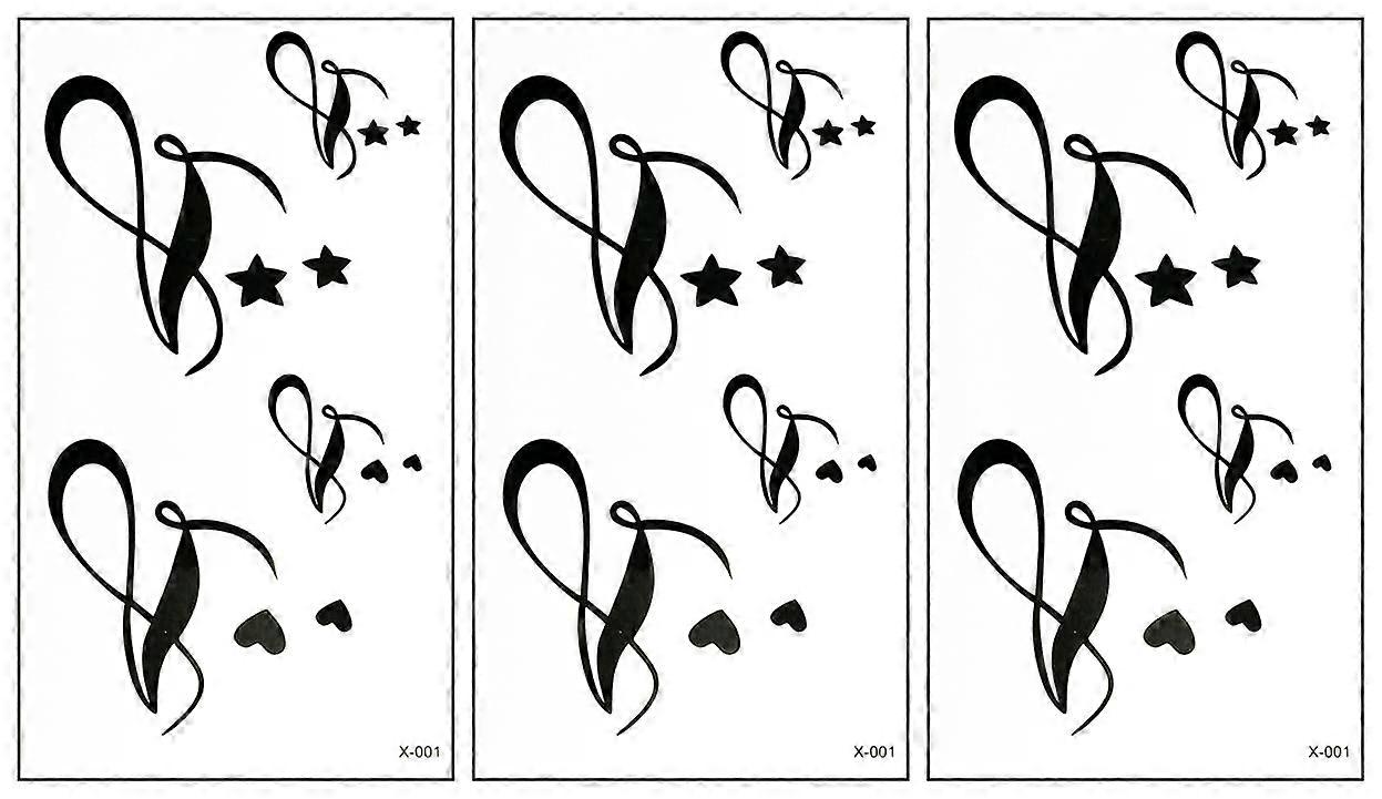 Mini Waterproof Temporary Tattoos - Black Infinity Heart Design, Removable Art