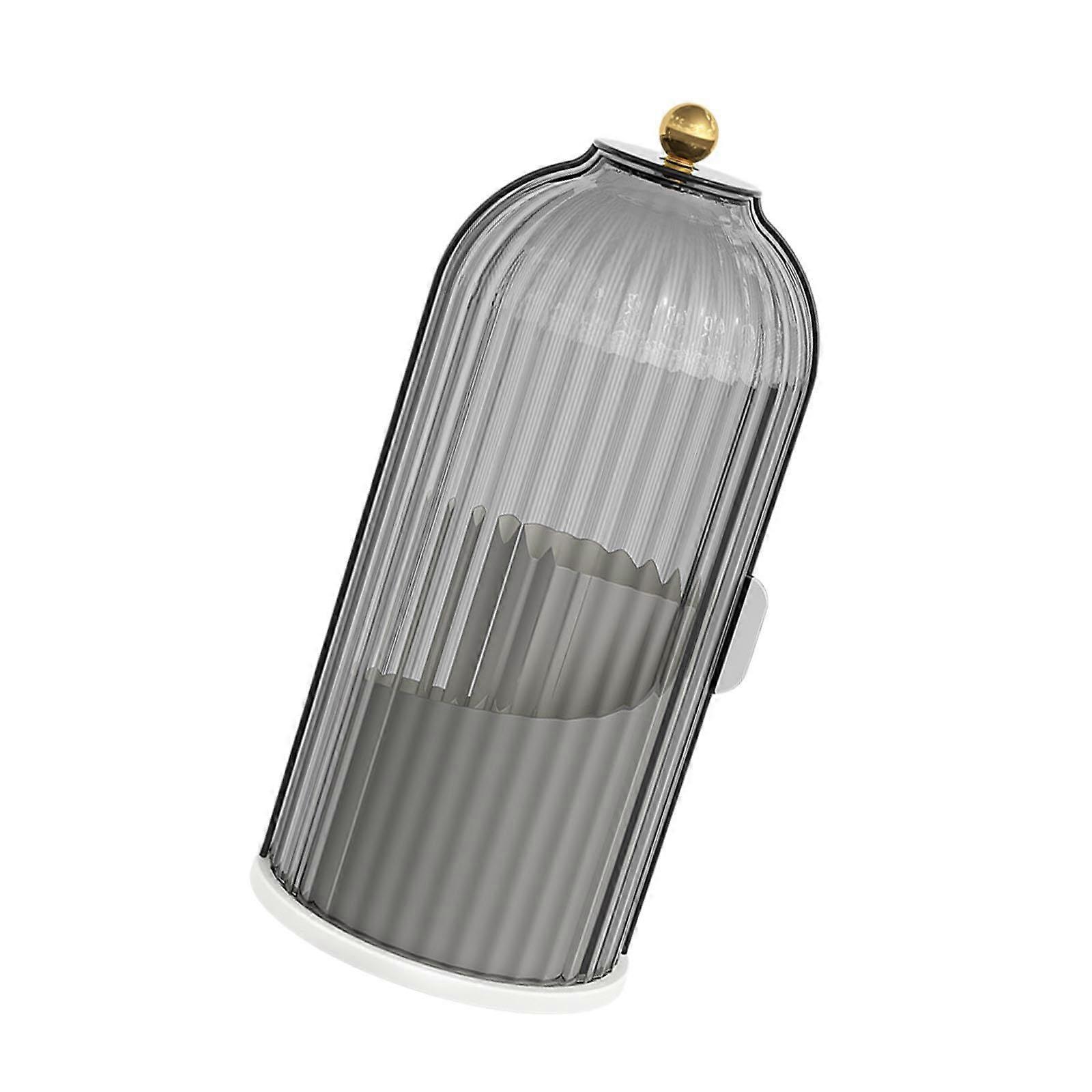 Makeup Brush Holder with Dustproof Waterproof Cover, Transparent Organizer for Vanity, Black