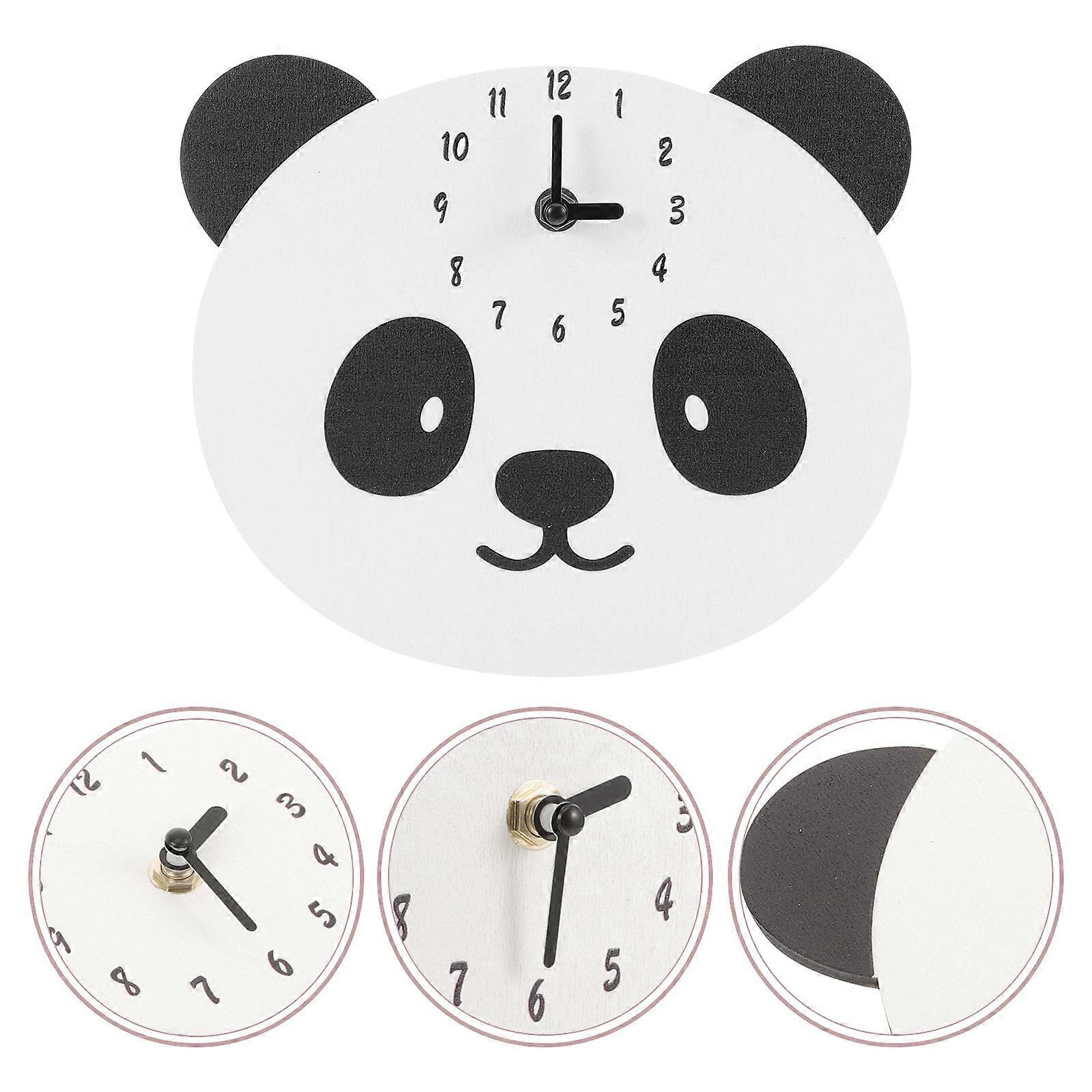 Mute Clock Wooden Panda Shaped Wall Clock for Timing One Unit