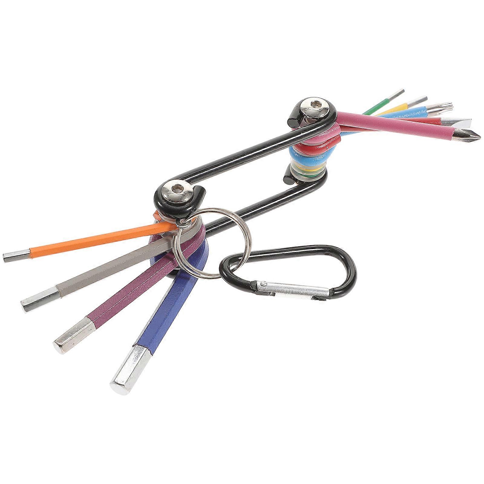 Hex Key Wrench Set Foldable Tool Assorted Color 1Set