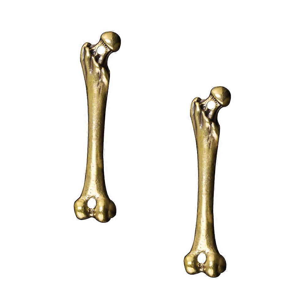 Hanging Brass Bone Pendant for Decor 2Pcs Mini Decorative Keychain Pendant