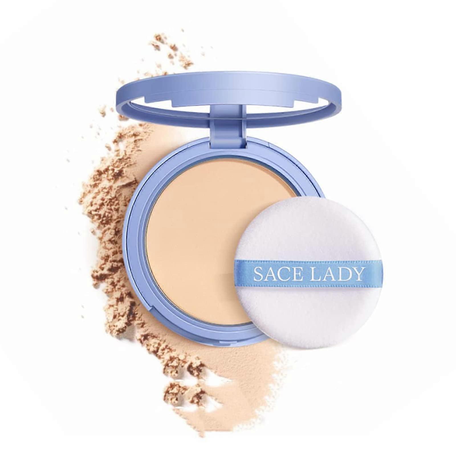 Oil Control Face Powder Waterproof Long Lasting Matte Finish Silk Soft Lightweight Pressed Compact
