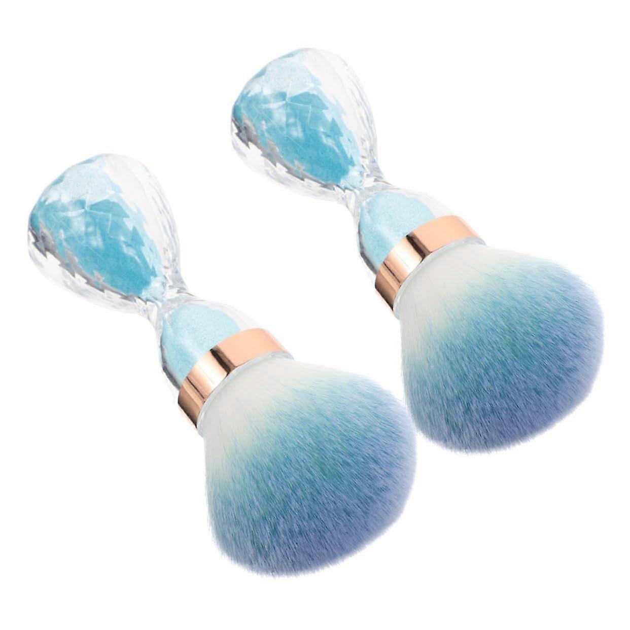 2pcs Large Soft Nail Dust Brush and Makeup Brush Cleaner for Quick Versatile Cleaning