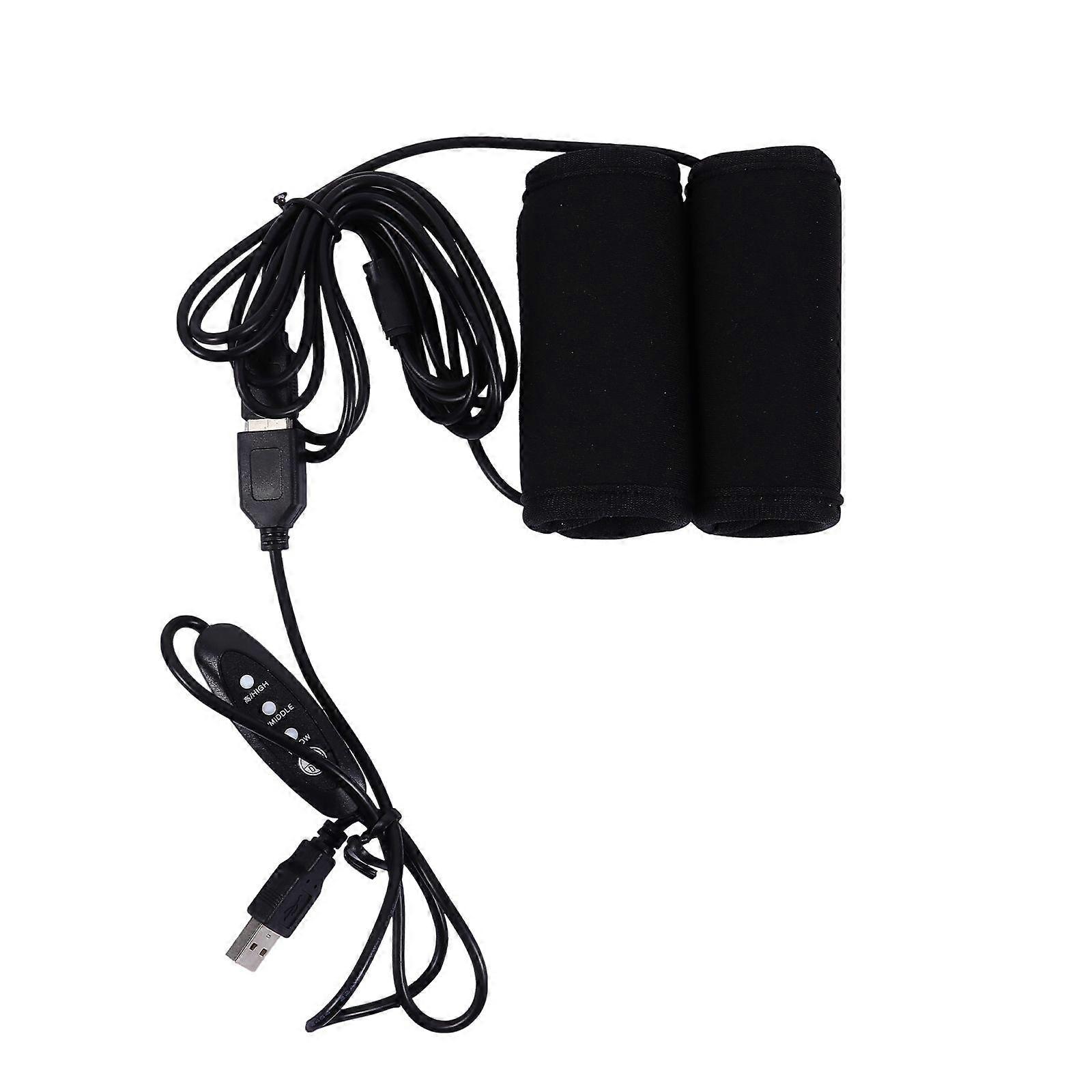 Motorcycle Heated Grip USB Wired Temp Control Handlebar Hand Warmer Pad