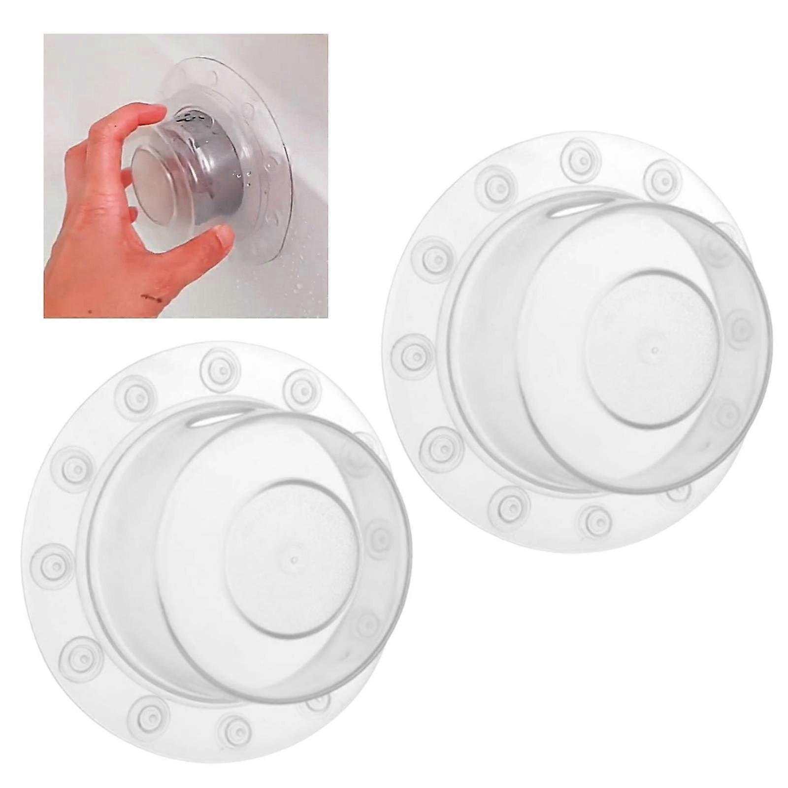 Bathtub Overflow Drain Cover 2pcs Clear Waterproof Stopper for Deep Water Baths Easy Install
