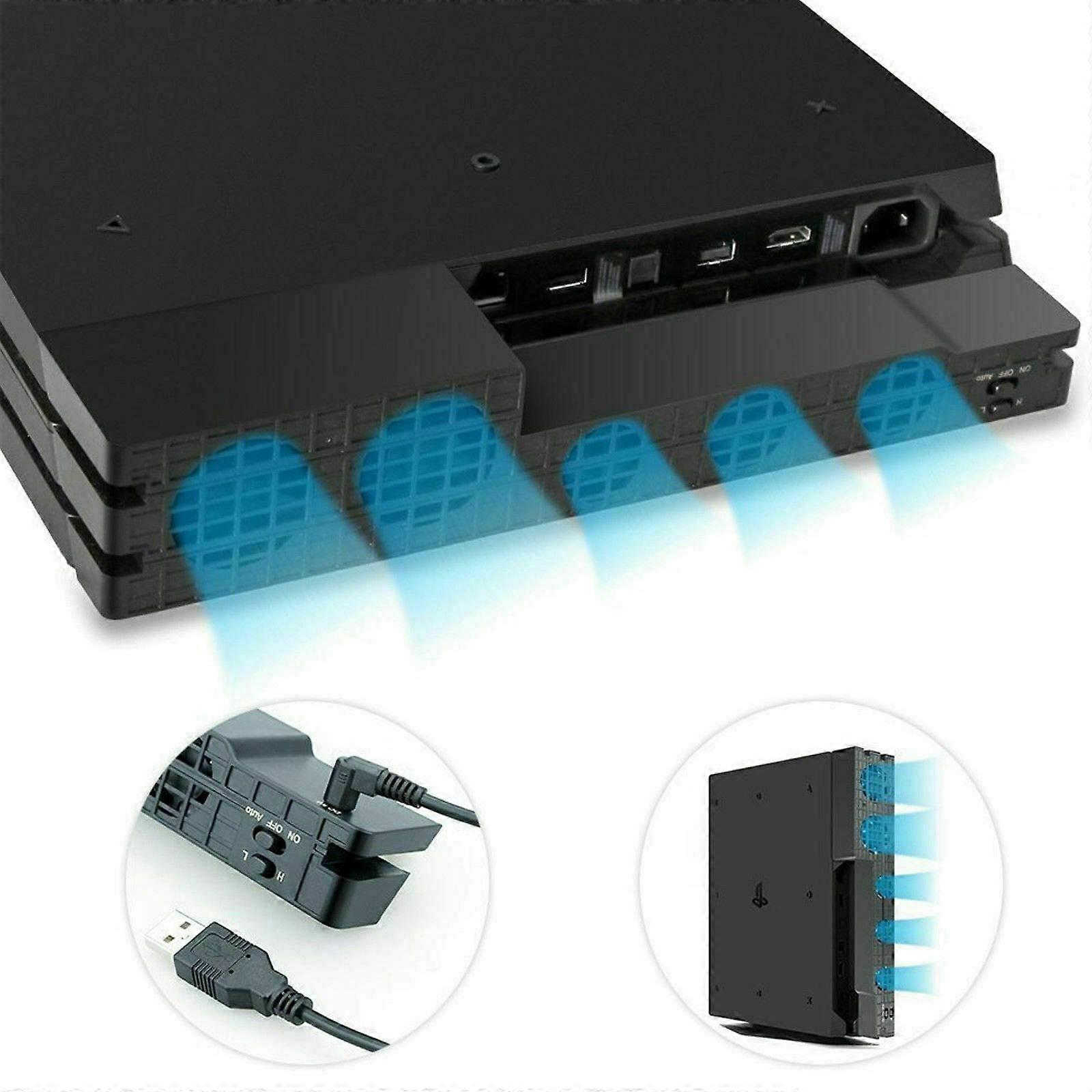 Cooling Fan for PS4 Pro with Turbo Mode, Automatic Temp Control, Quiet 5Fan Airflow, Dual Setup