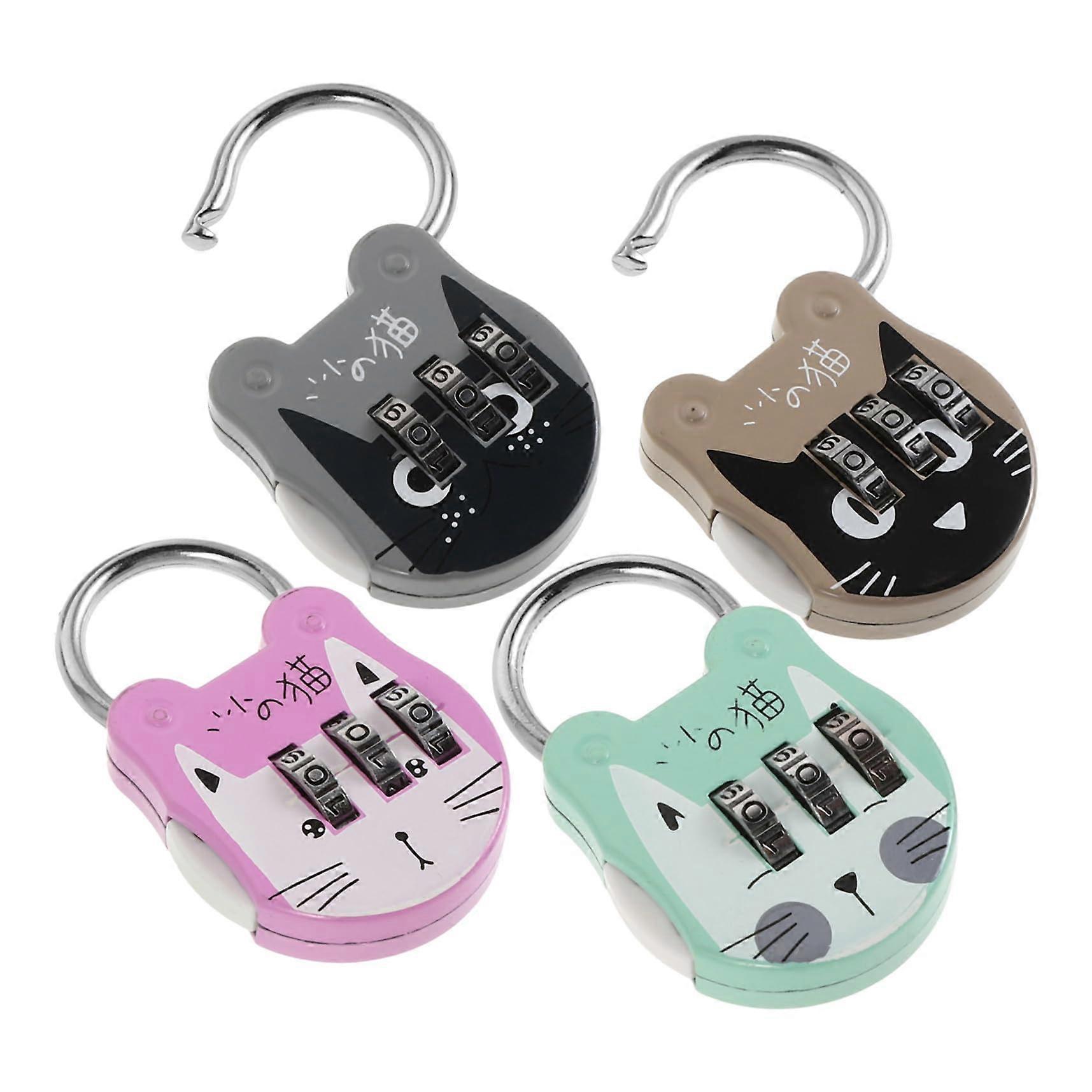 4Pcs Weatherproof Combination Padlocks, Resettable Code Mini Locks for Lockers Cabinets Travel Bags