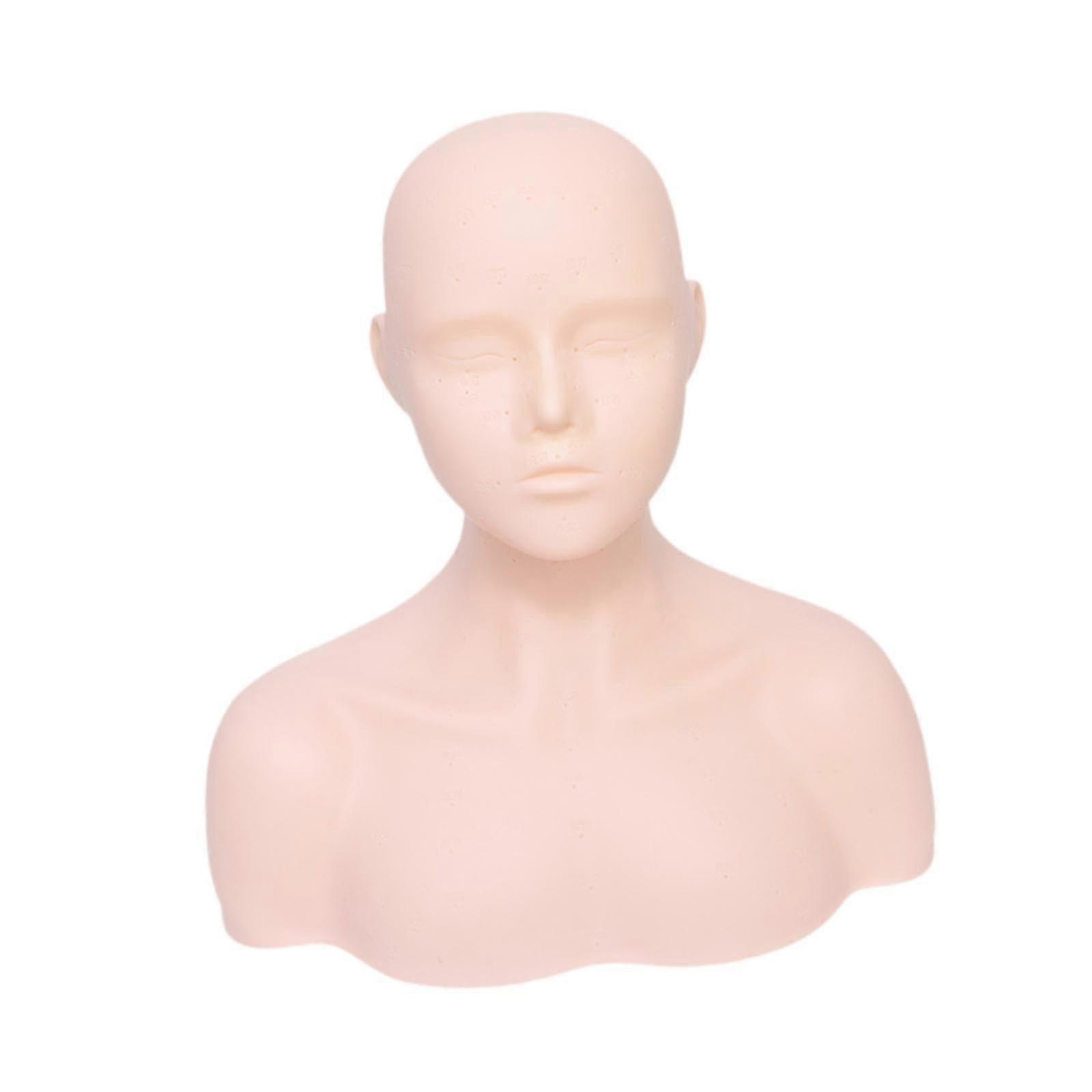 Massage Practice Mannequin Head with Shoulders for Multipurpose Cosmetology Training and SPA