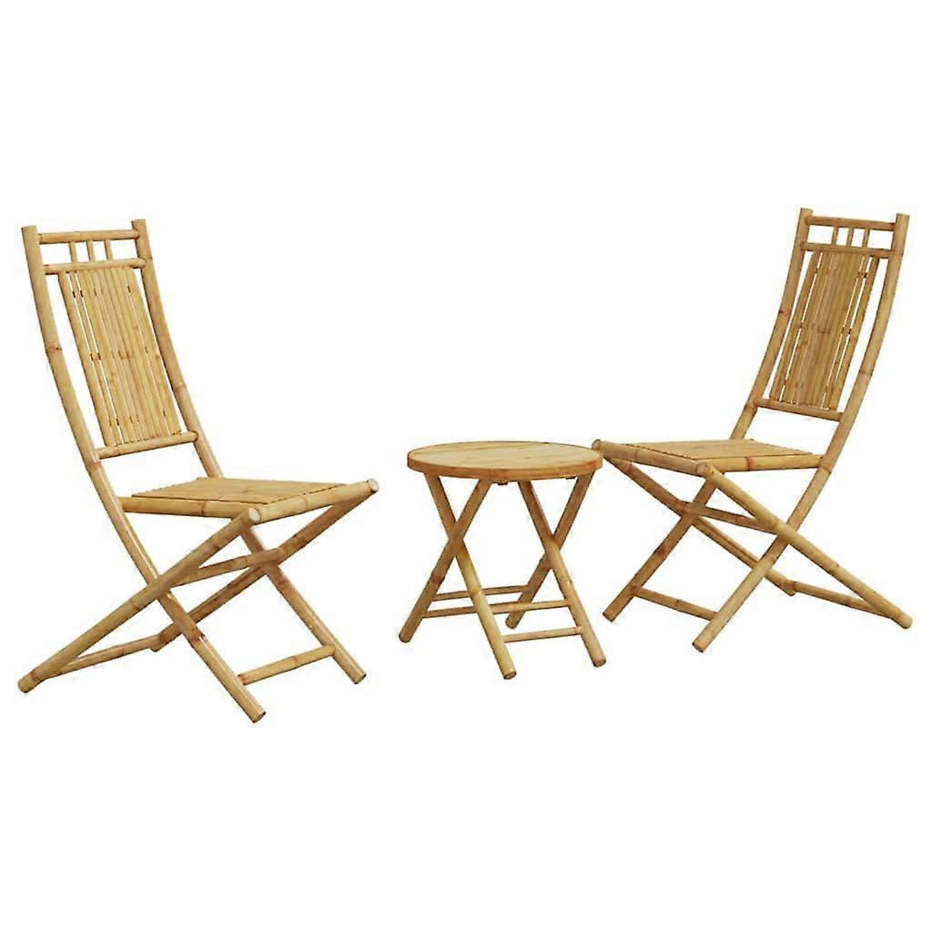 vidaXL 3-delige Bistroset bamboe