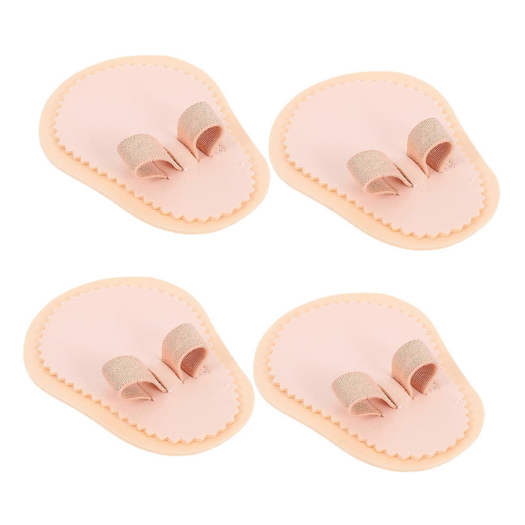 Adjustable Toe Separators for Hallux Relief, Brown Toe Straighteners for Hammer Toe, 4pcs