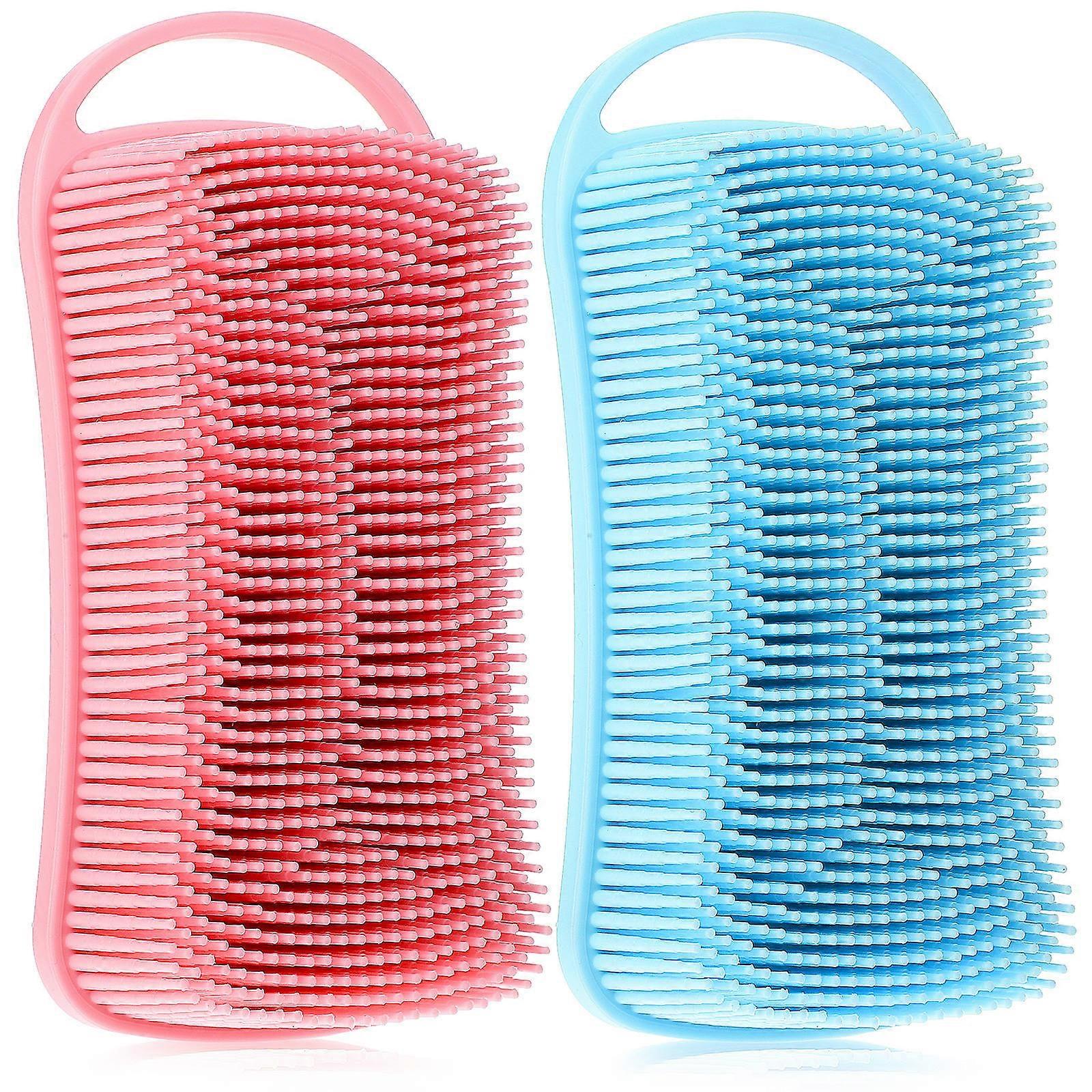 Silicone Shower Scrubber Body Brush for Shower Use 2Pcs Bathing Brushes