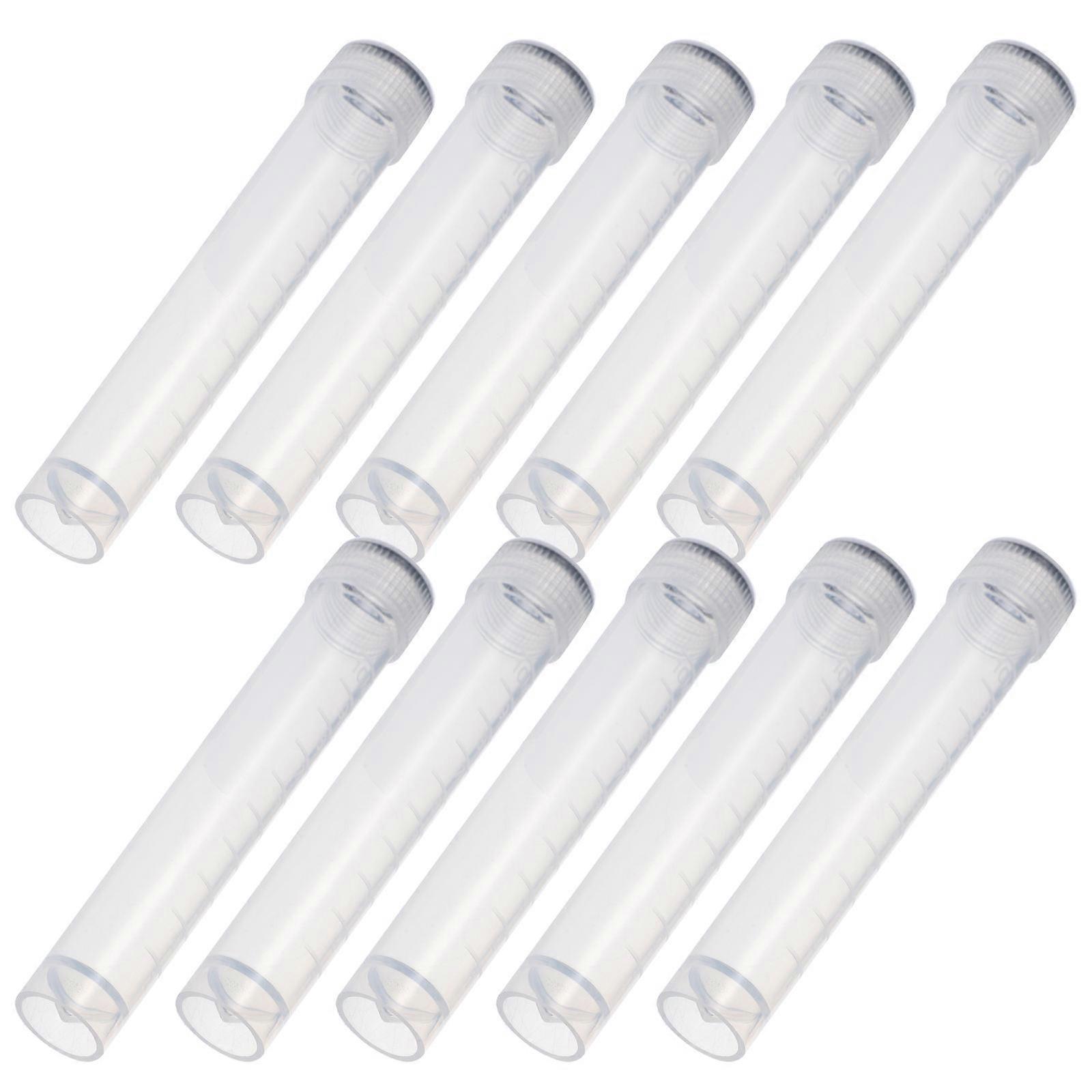 Laboratory Freezing Tubes Plastic Vials with Screw Lid 10Pcs White Sample