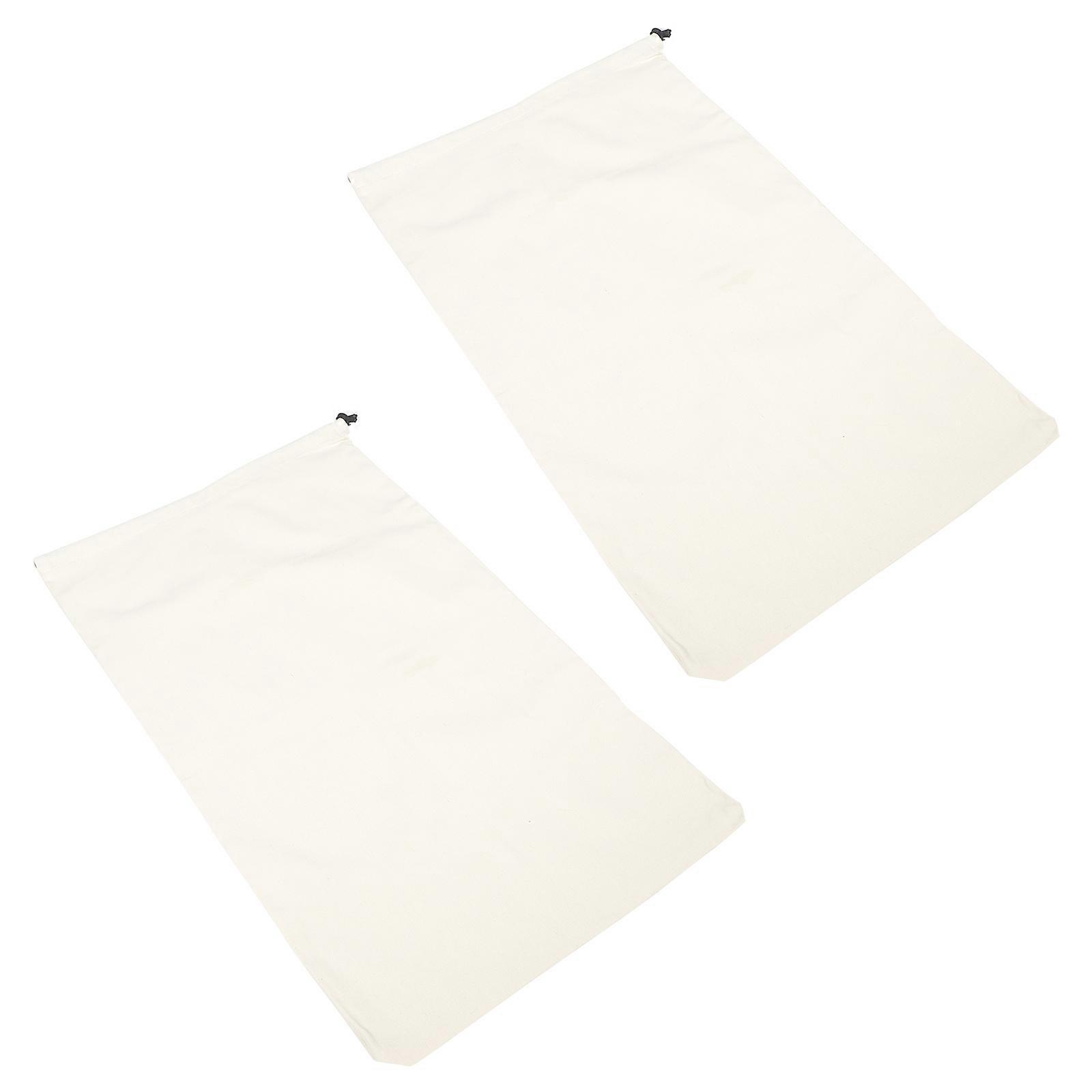 Drawstring Laundry Bag White for Clothes Organizer 4Pcs Durable Canvas