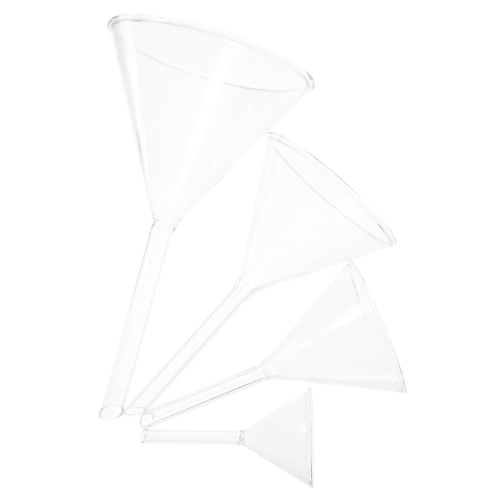 Laboratory Funnel Set in Glass for Experimental Use 4Pcs Clear Funnels