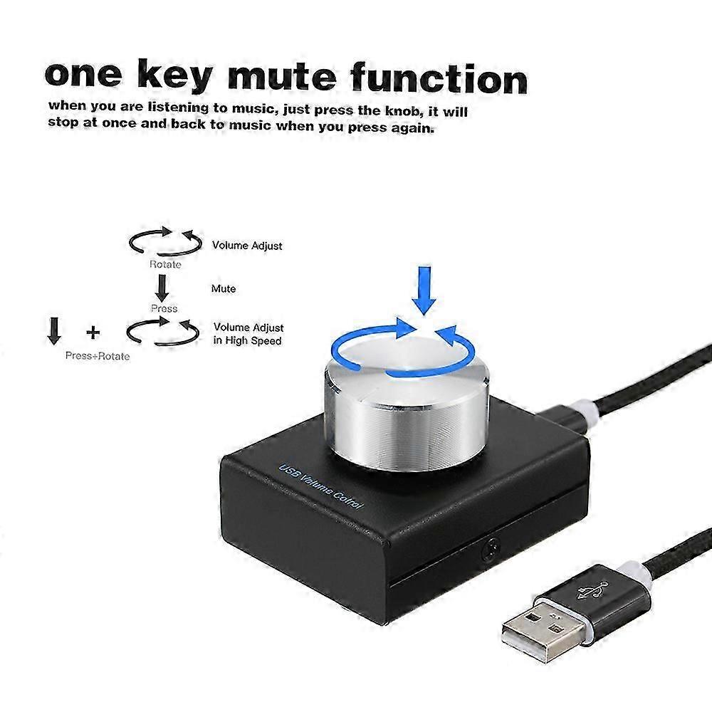 USB Volume Control Computer Speaker o Volume Controller Adjuster with One Key Mute Function