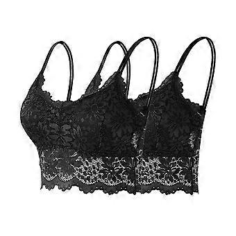 2er-Set Damen-Spitzen-Bralette – trägerloser, rückenfreier Anti-Rutsch-Camisole-BH, florale Spitzenunterwäsche für den Alltag und zum Kombinieren (S-XL)