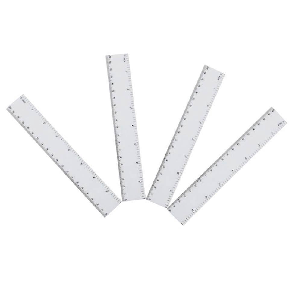 Measuring Tools Dual Side Measuring Ruler Plastic 4Pcs White