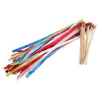 20Pcs Mix Color Fairy Wands Sticks with Bells Fairy Stick Wedding Streamers