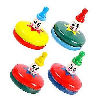 4pcs Cartoon Holz Gyroskope Kinder Spielzeug Manuelle Spinner Gyroskope Spielzeug Kinder Spielzeug
