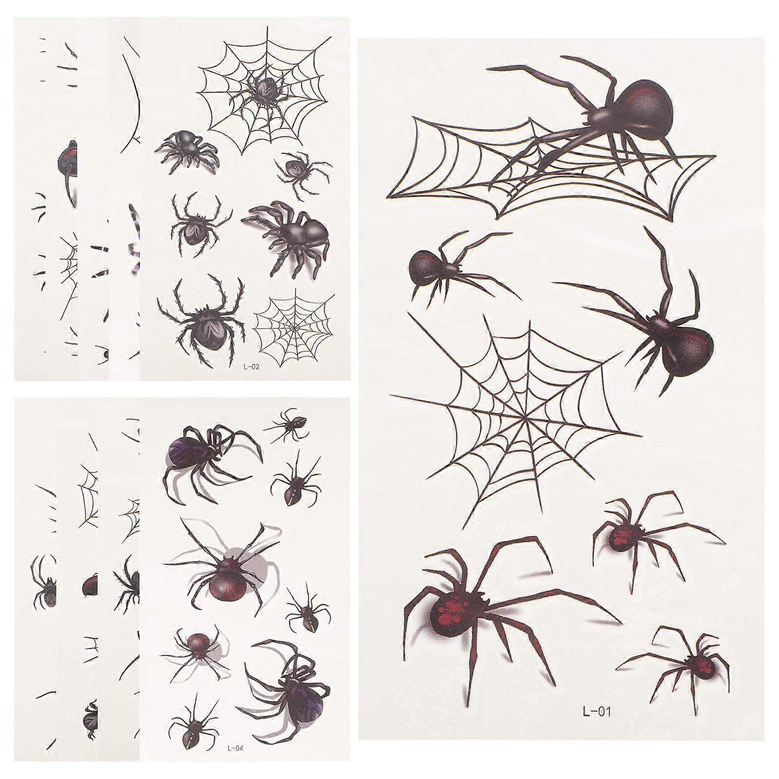 Spider Temporary Tattoos Sticker for Body Sheets Assorted Colors