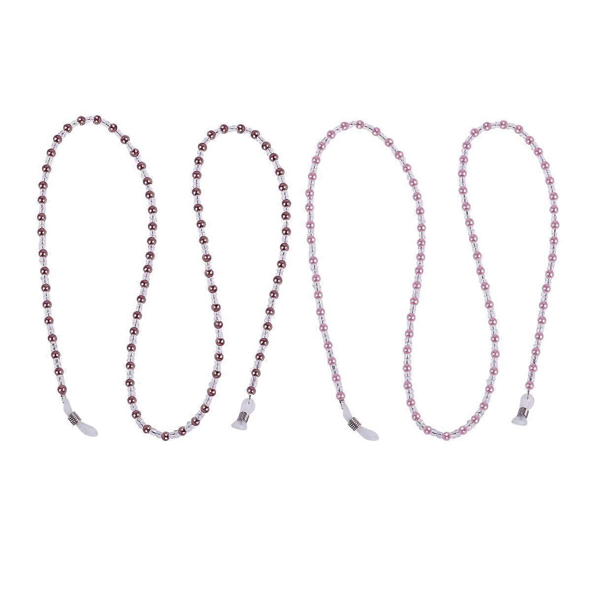 Eyeglasses String Holder Beaded for Safety Strap 4Pcs Assorted Colors