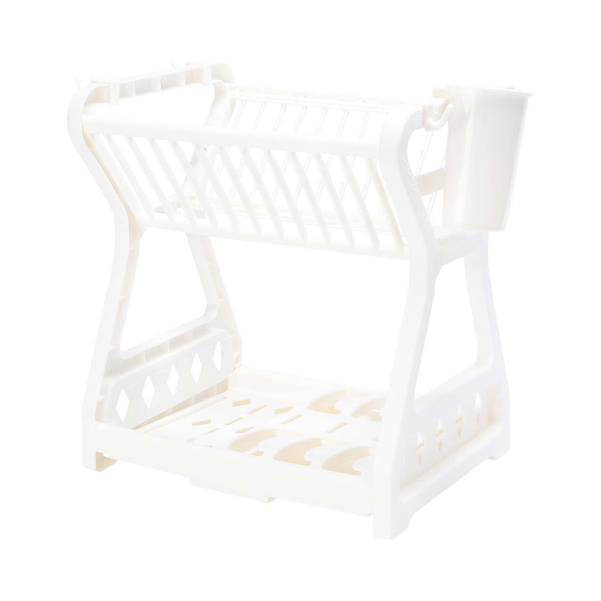 Kitchen Storage Shelf Multifunctional Dish Drainer White