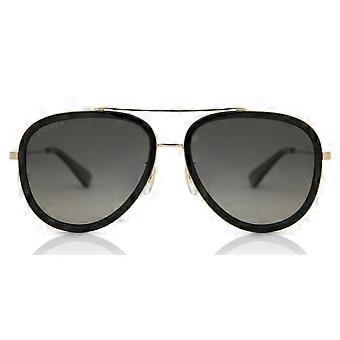 Gucci GG0062S 011 Vollrand-Pilotensonnenbrille Schwarz Damen UV3 Original