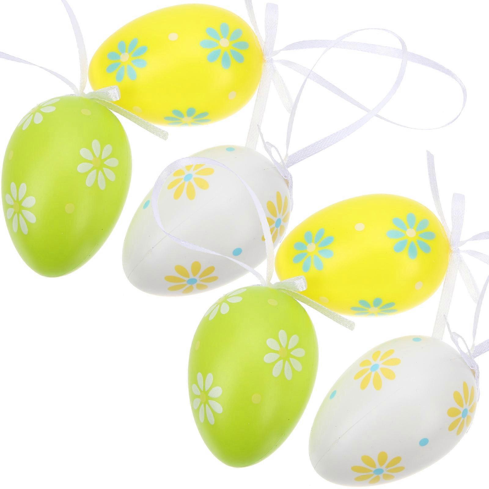 Easter Hanging Egg Decor Plastic Hanging Eggs for Decor 6Pcs