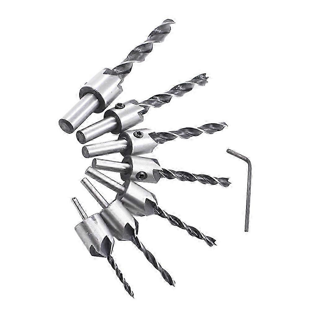 7 Pcs Woodworking Drill Bit Set - High-Speed Steel for Drilling Holes, DIY & Industrial Use