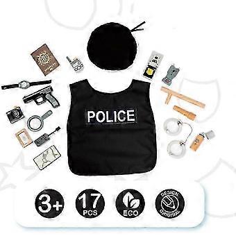 Lasten poliisilelupaita, hattu, pilliasu, muovilahja, Cospaly-lapset, uusi tulokas S04, uusi tulokas S04