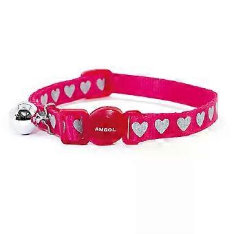 Cat Reflective Collar Safety Buckle Blue Pink or Red with engraved Id tag