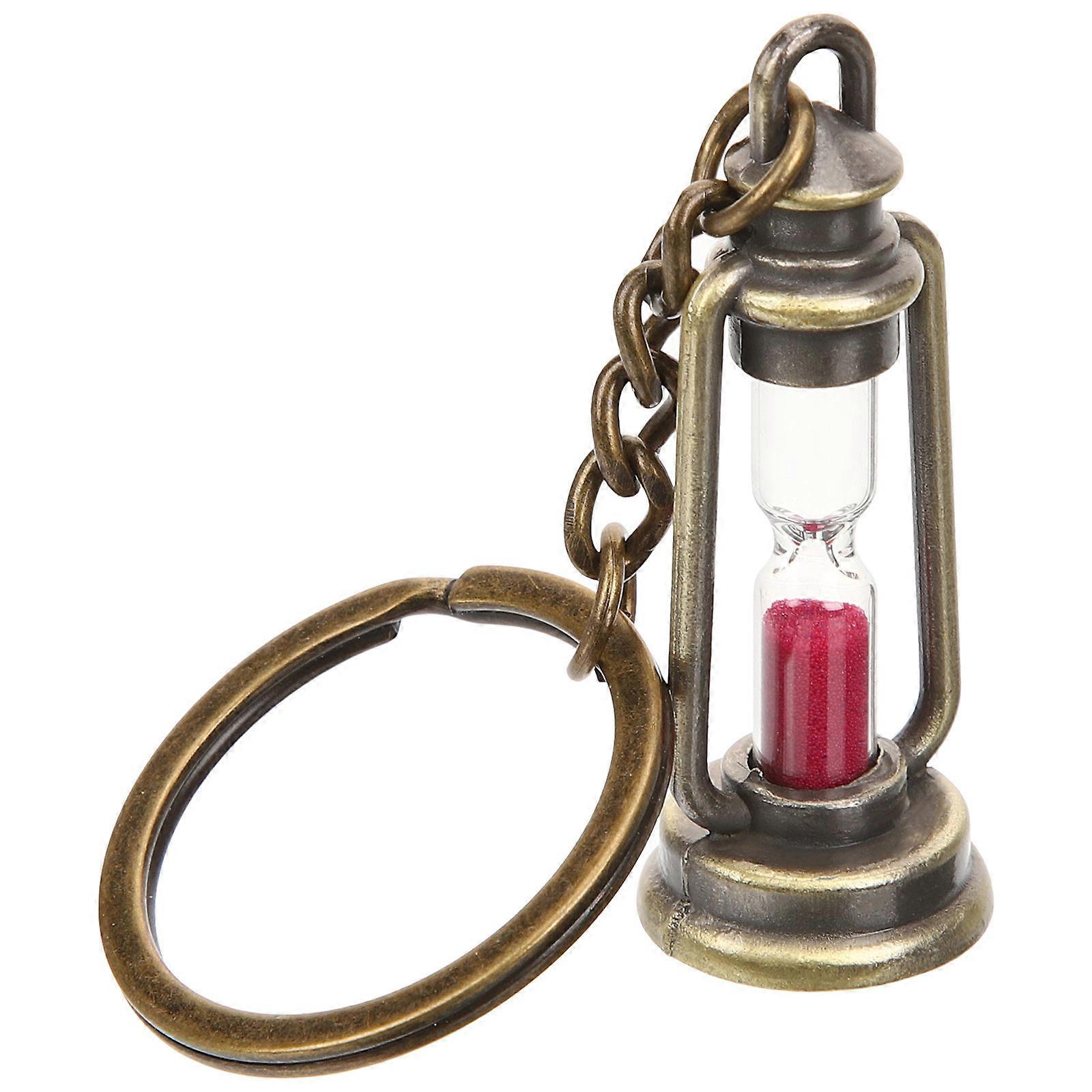 5pcs Hourglass Key Chains Vintage Sand Timer Key Chains Creative Keychain Decor