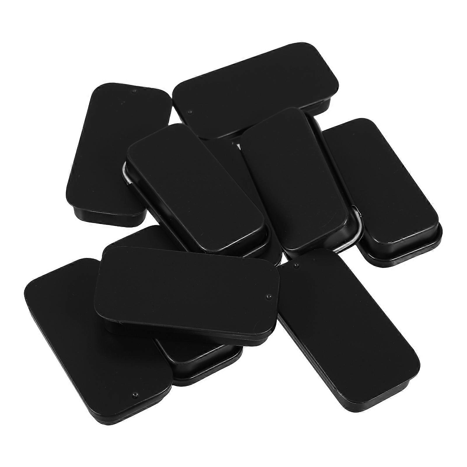10pcs Sliding Lid Gum Tin Push-Pull Candy Storage Container Small Portable Rectangular Boxes with Lids Mini Containers for Home